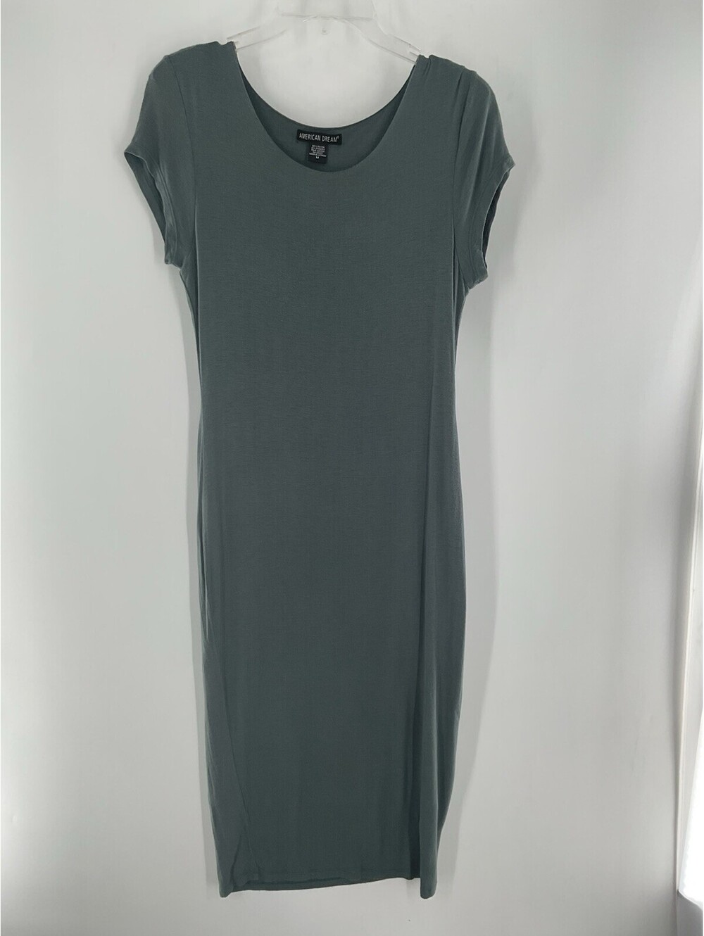 American Dream Women’s Body Con Dress Medium Round Neck Midi 138